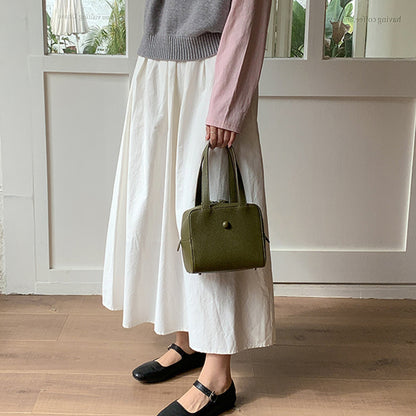 Small Square Shoulder Bag Women Simple Frosted Handbag