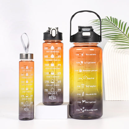 3-in-1 Plastic Straw Double Drink Translucent Outdoor Sports Bottle