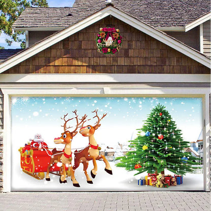 Christmas Background Hanging Cloth Garage Door Patch Holiday Party - Ocean Vault