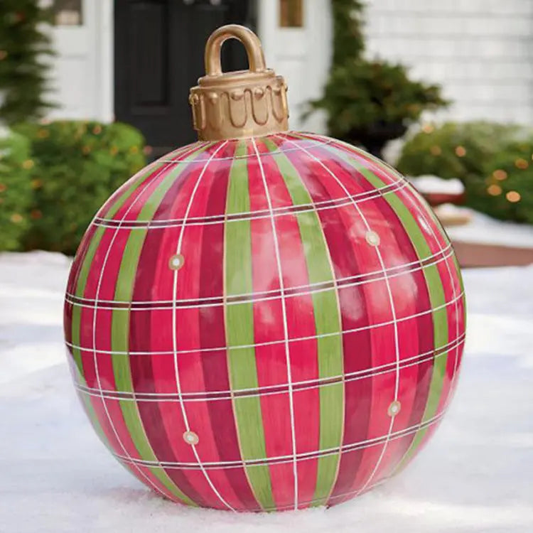 Christmas Ornament Ball Outdoor Pvc 60CM Inflatable Decorated Ball PVC Giant Big Large Balls Xmas Tree Decorations Toy Ball - Ocean Vault