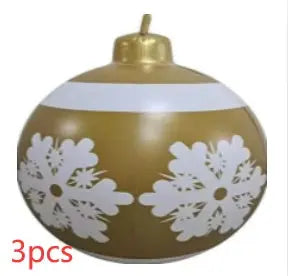 Christmas Ornament Ball Outdoor Pvc 60CM Inflatable Decorated Ball PVC Giant Big Large Balls Xmas Tree Decorations Toy Ball - Ocean Vault