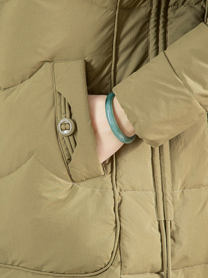 Loose Mid-length High Collar Warm Cotton Coat Jacket