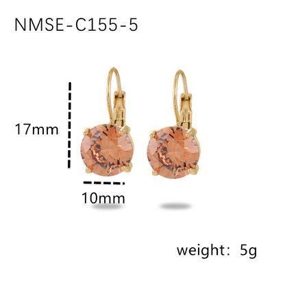 Fashionable Simple Four-claw Single Diamond Stainless Steel Women's All-match High-grade Earrings