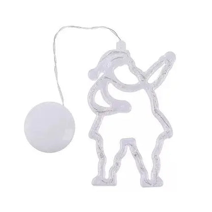 Christmas LED Suction Cup Chandelier Santa Claus Elk Snowman Lights Holiday Party Window Decor Lamps Battery Powered - Ocean Vault