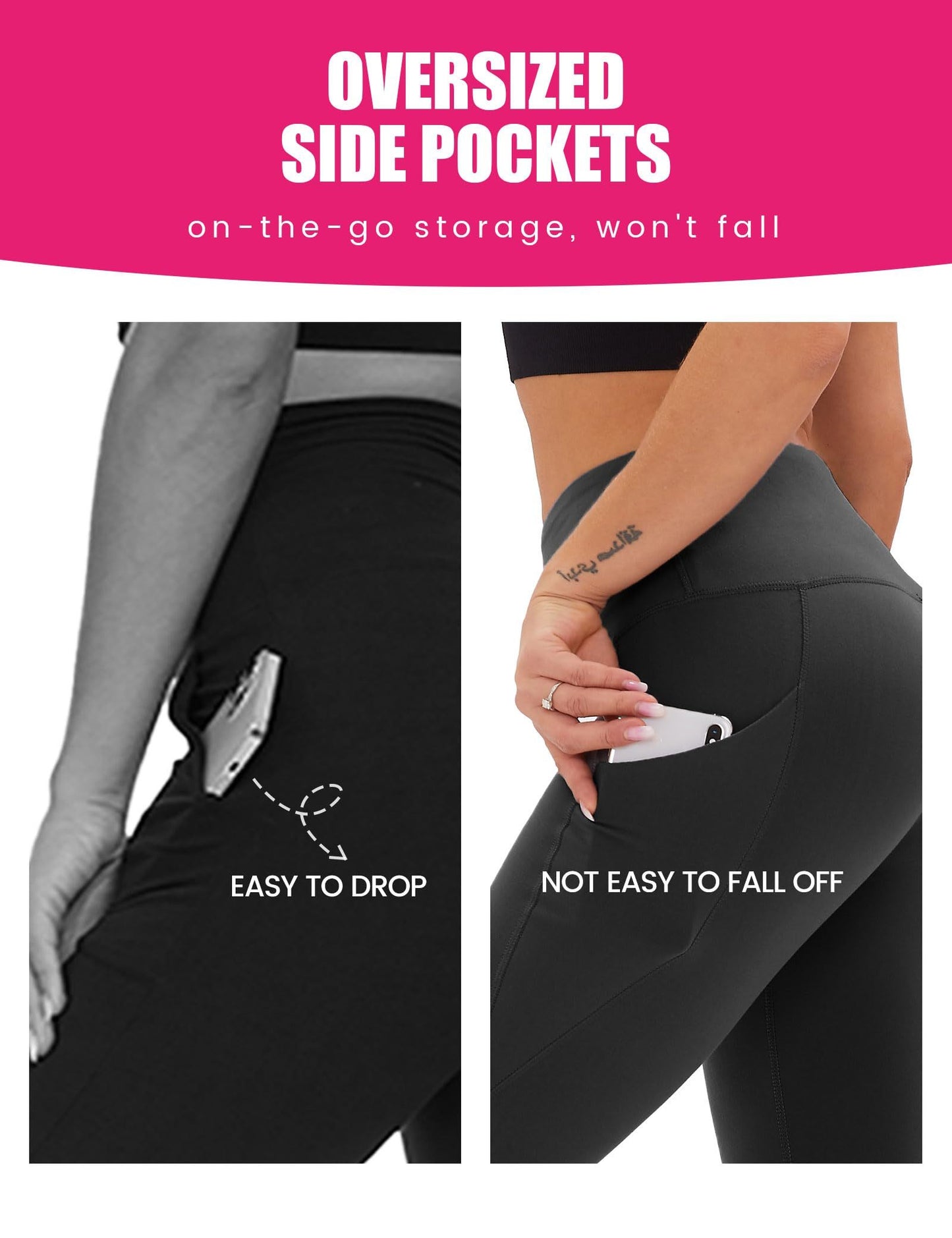 Yoga Pants - Cropped High-rise Diagonal Pockets Printed Variegated