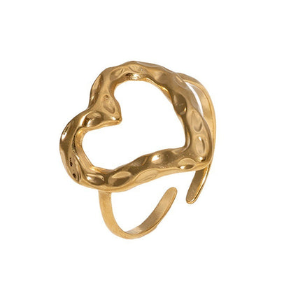 Retro Love Adjustable Stainless Steel Ring