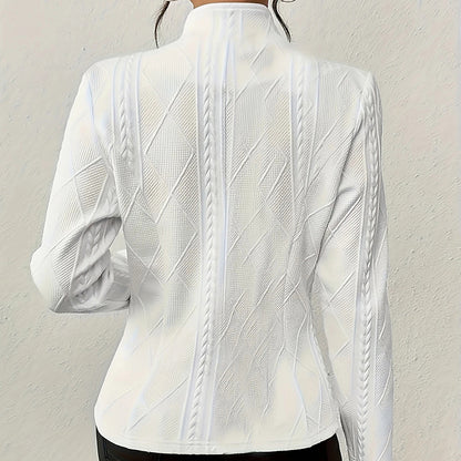 Women's Elegant Textured Open Front Business Casual Work Office Blazer Jacket Suit