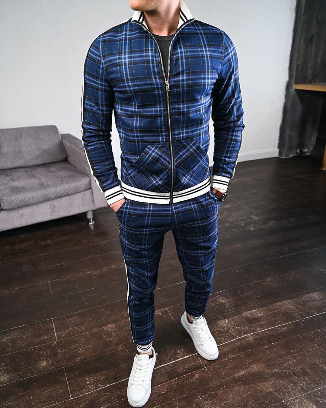 Two-piece casual men's plus size sportswear