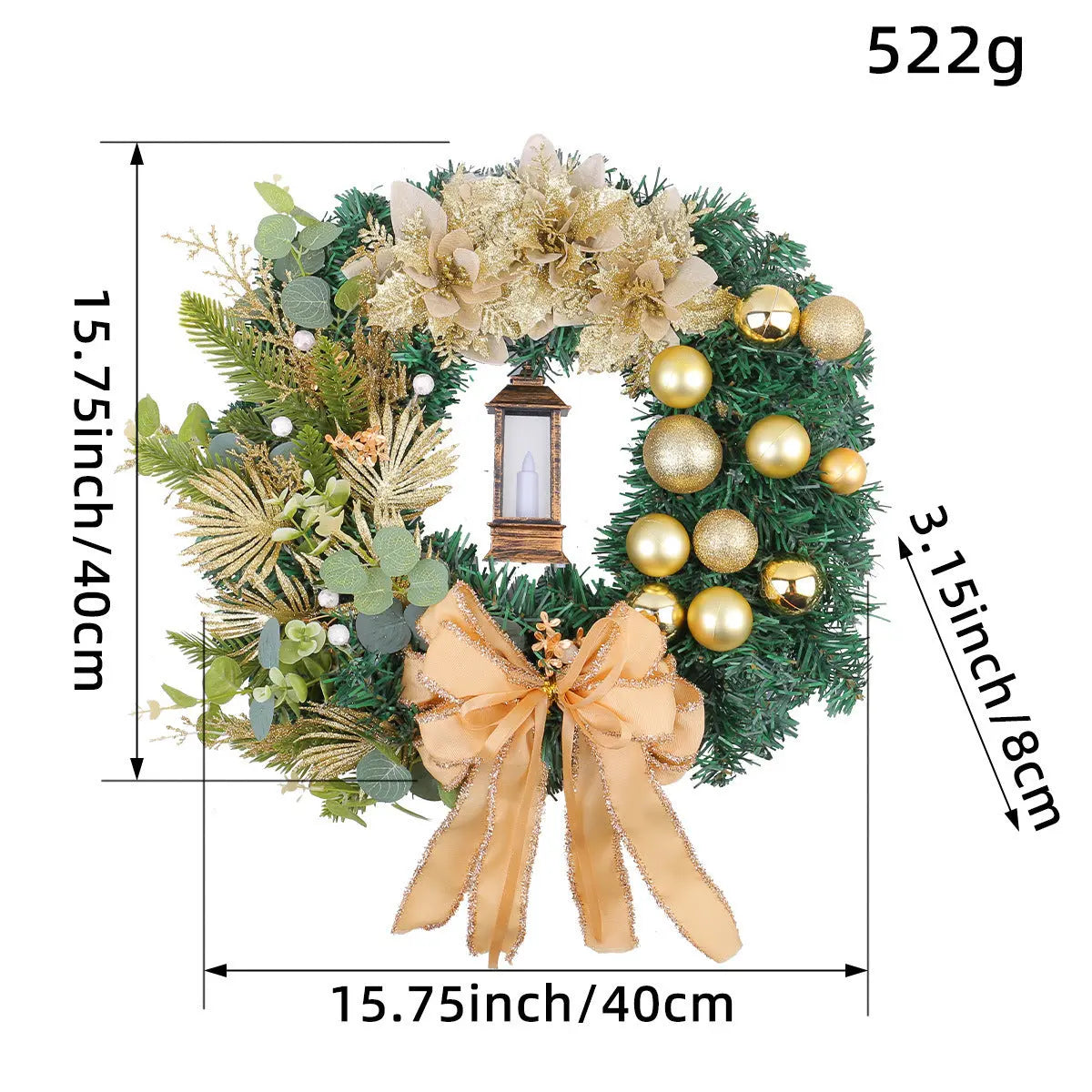 Christmas Light Wreath Door And Window Decoration Vine Ring - Ocean Vault