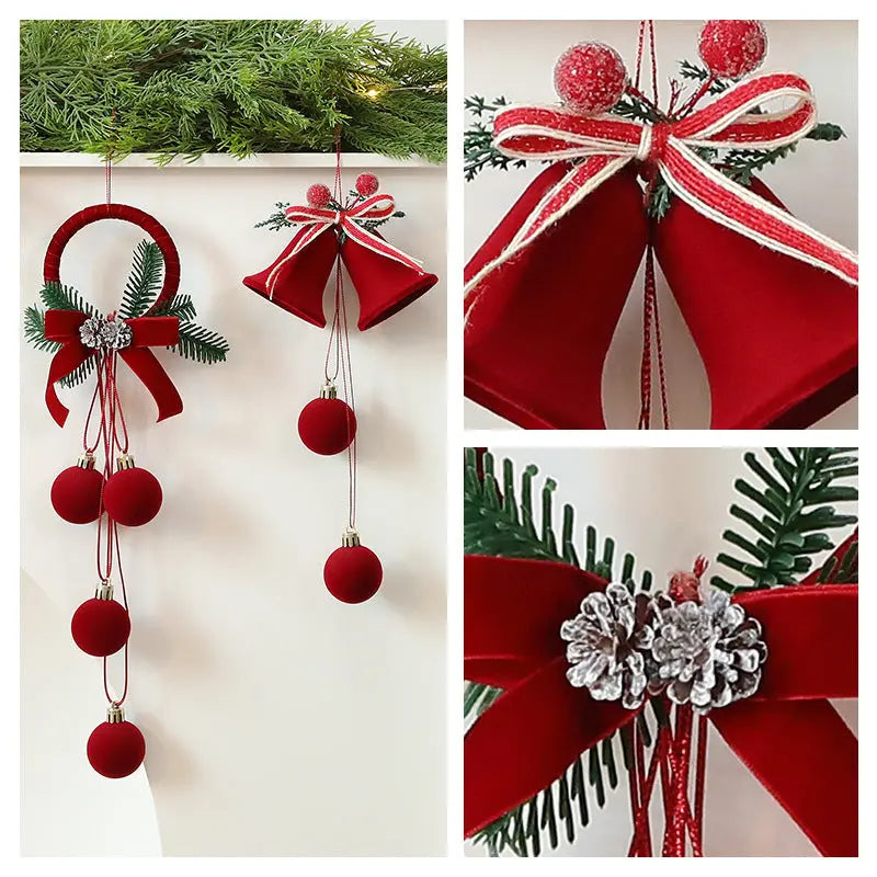 Exquisite Christmas Shop Windows Tree Hanging Decorations Ornaments Festival Party Atmosphere Decoration Props Christmas Bells - Ocean Vault