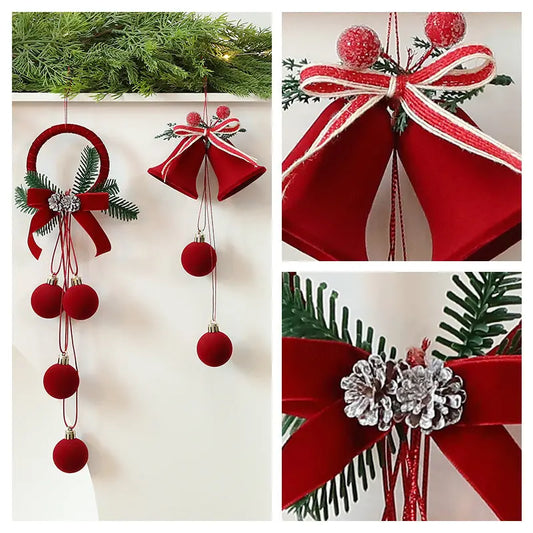 Exquisite Christmas Shop Windows Tree Hanging Decorations Ornaments Festival Party Atmosphere Decoration Props Christmas Bells - Ocean Vault
