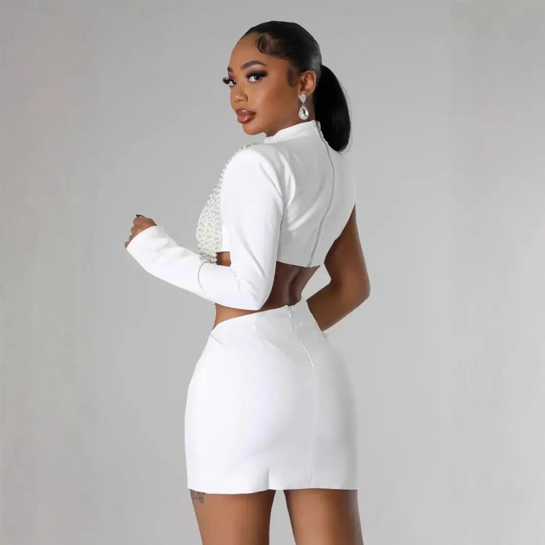 Women's Slim-fit One-shoulder Sheath Dress - Ocean Vault