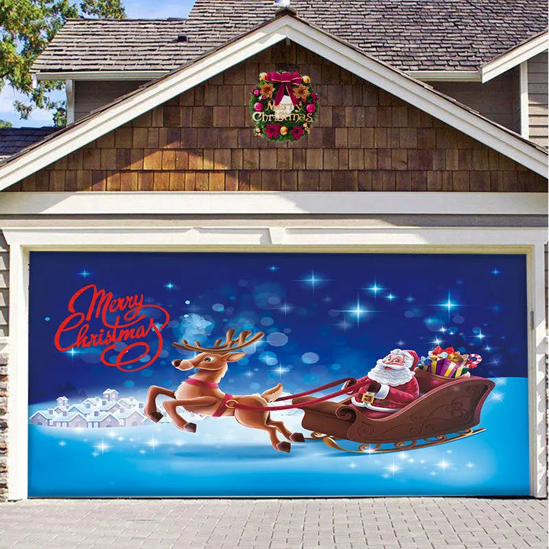 Christmas Background Hanging Cloth Garage Door Patch Holiday Party - Ocean Vault