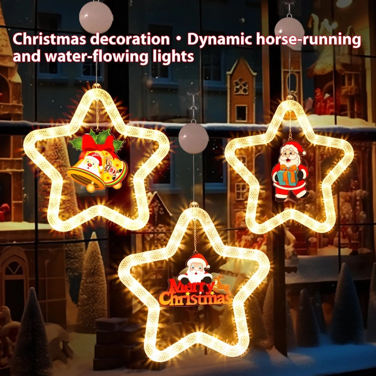 Christmas Pendant Decoration Christmas Atmosphere Led Lights Led Christmas Star Light Decoration For Window Door For Holiday - Ocean Vault