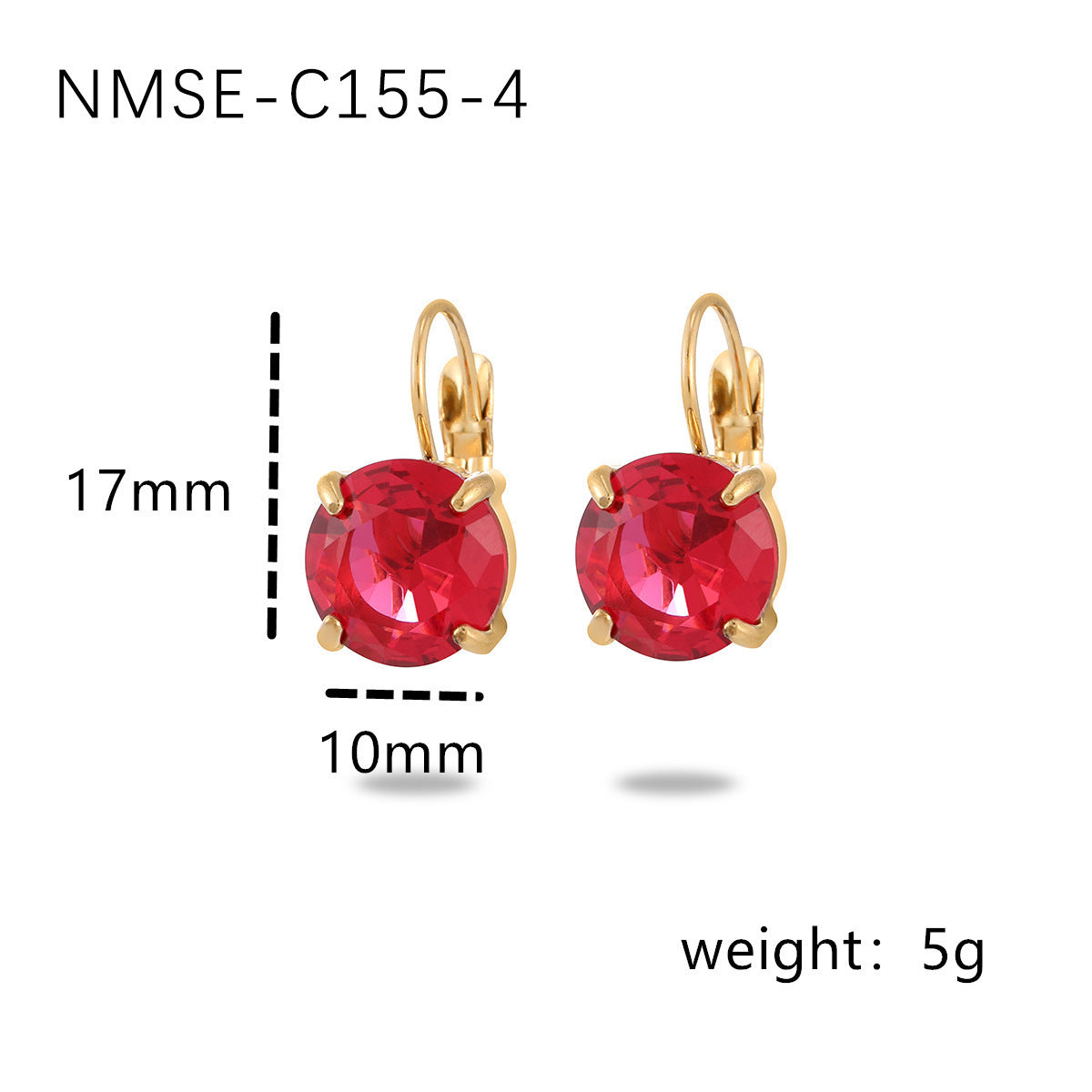 Fashionable Simple Four-claw Single Diamond Stainless Steel Women's All-match High-grade Earrings