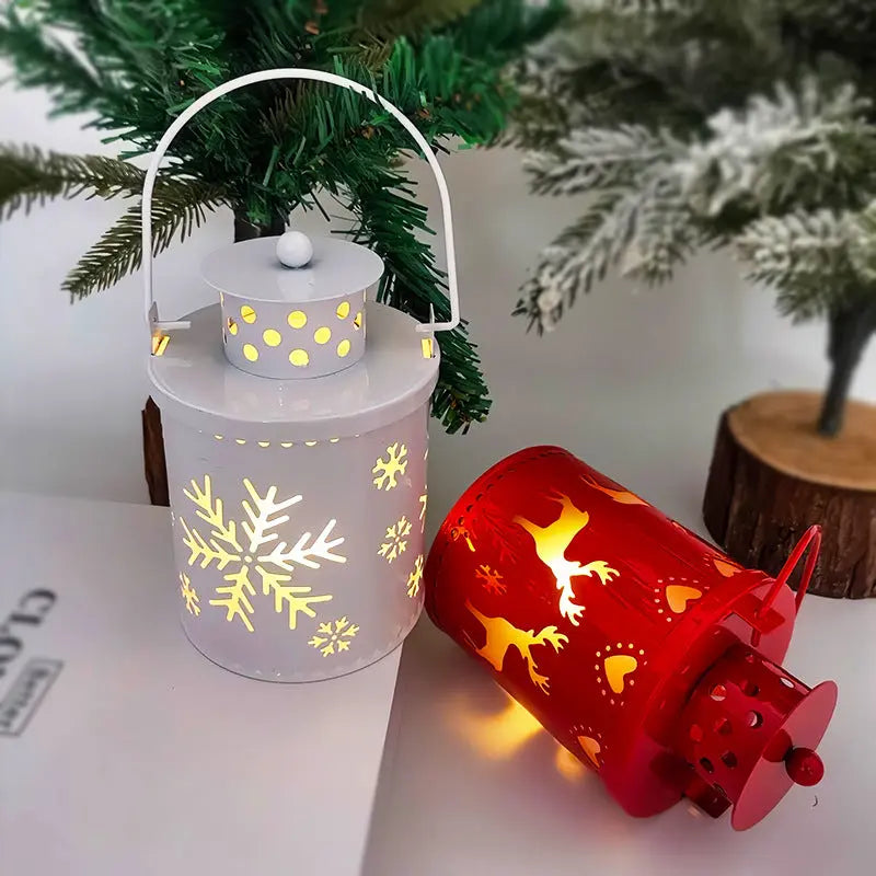 Christmas Candle Lights LED Small Lanterns Wind Lights Electronic Candles Nordic Style Creative Holiday Decoration Decorations - Ocean Vault