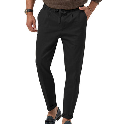 Plus Size Casual Pants Men's Business Straight Solid Color Suit Pants