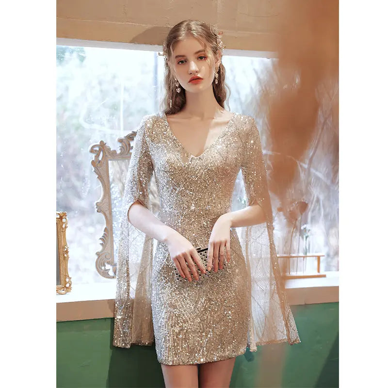 Starry Sky Long Sleeve Women's Performance Long Dress - Ocean Vault