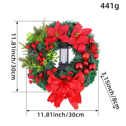 Christmas Light Wreath Door And Window Decoration Vine Ring - Ocean Vault