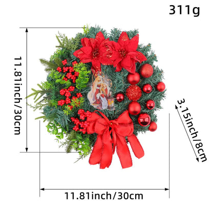 Christmas Light Wreath Door And Window Decoration Vine Ring - Ocean Vault