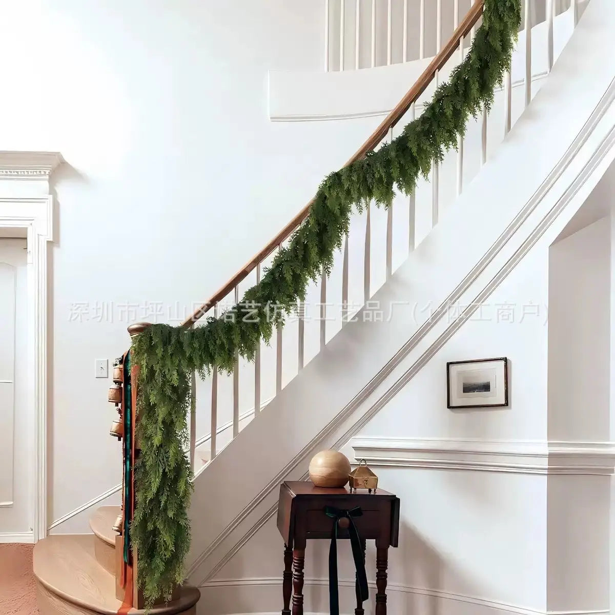 Christmas Pine Needle Garland Soft Rubber Feel Norfolk Pine Cypress Rattan - Ocean Vault