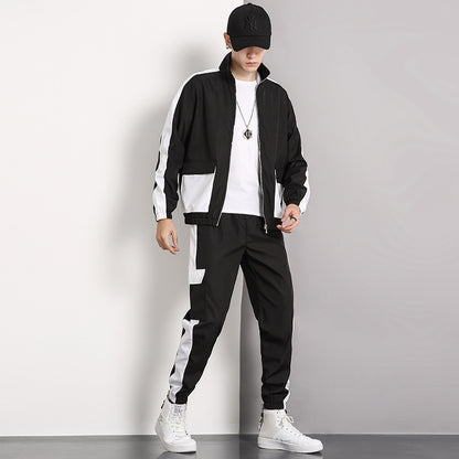 Slim-fit stand-collar casual suit sportswear