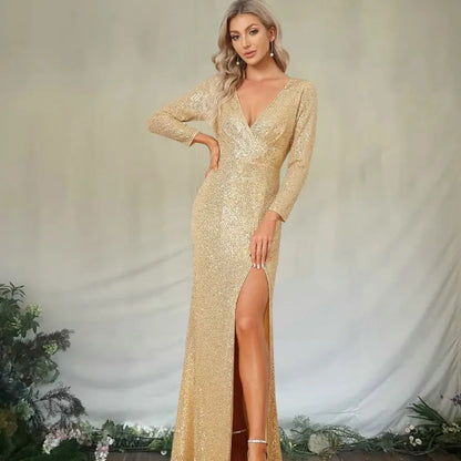 Fashionable Sequins Women's Slim Fit Dress - Ocean Vault