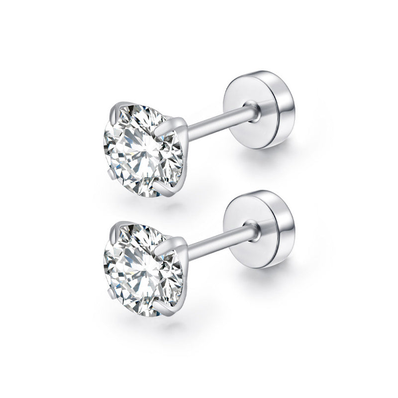 Women's Fashion Zircon Round Cake Earrings