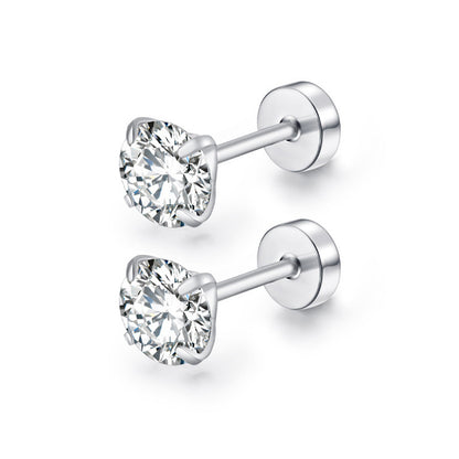 Women's Fashion Zircon Round Cake Earrings