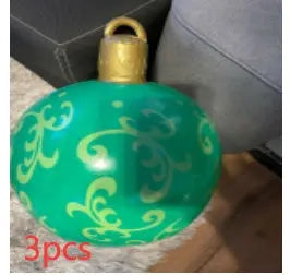 Christmas Ornament Ball Outdoor Pvc 60CM Inflatable Decorated Ball PVC Giant Big Large Balls Xmas Tree Decorations Toy Ball - Ocean Vault