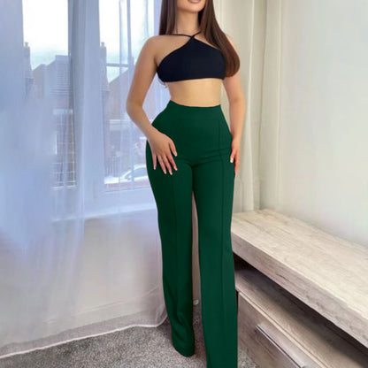 Hot Selling Casual Pants New Fashionable Slim Fit High Waist Wide Leg Women's Pants
