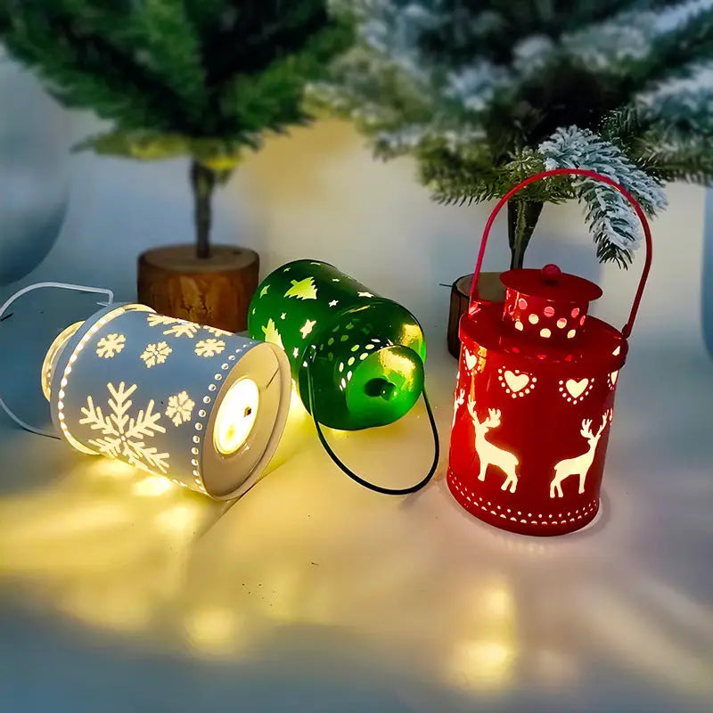 Christmas Candle Lights LED Small Lanterns Wind Lights Electronic Candles Nordic Style Creative Holiday Decoration Decorations - Ocean Vault