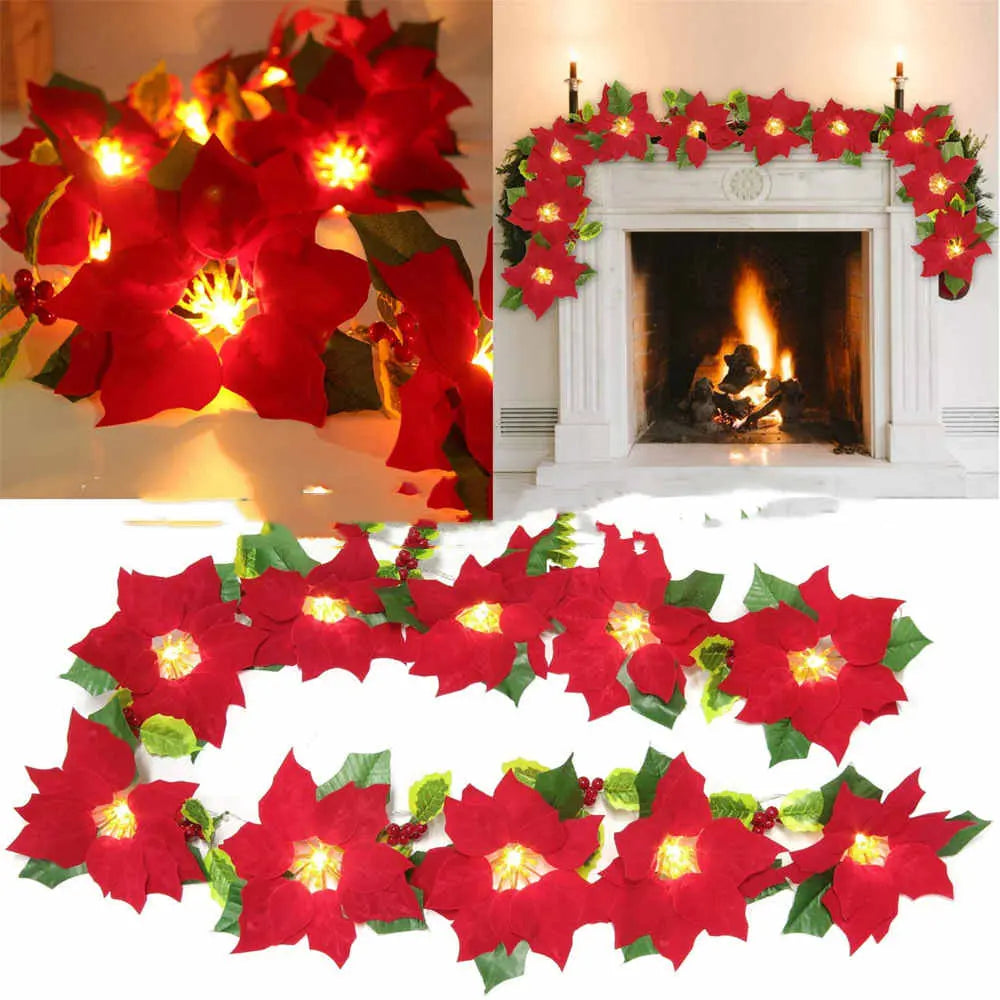 Door Frame Escalator Decoration Red Flower String Lights - Ocean Vault