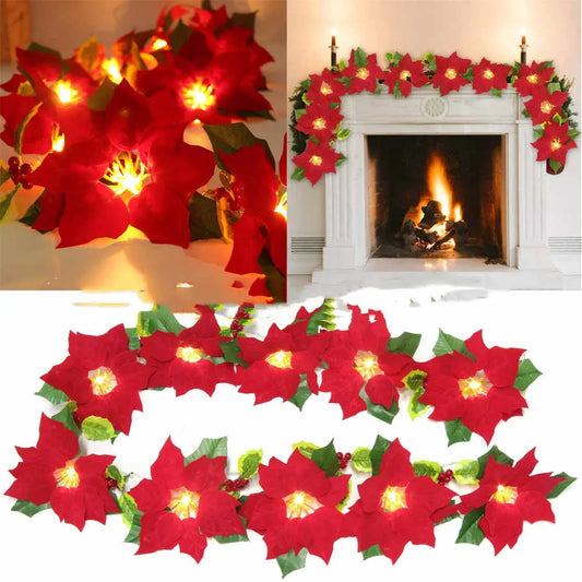 Door Frame Escalator Decoration Red Flower String Lights - Ocean Vault