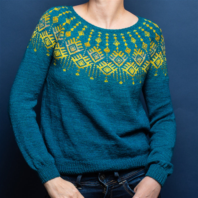 Women's Round Neck Multi-color Loose Fashion Pullover Sweater