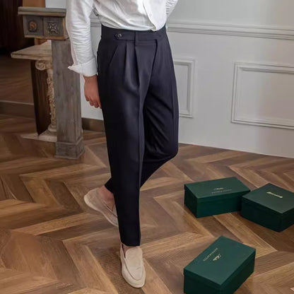 Casual Men's Paris Buckle Straight Business Small Naples Non-ironing All-match Suit Pants