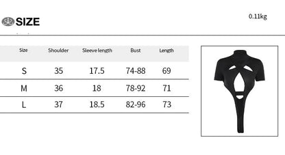 Style Spring New Sexy Cross Hollow High Collar Short Sleeve Rompers - Ocean Vault