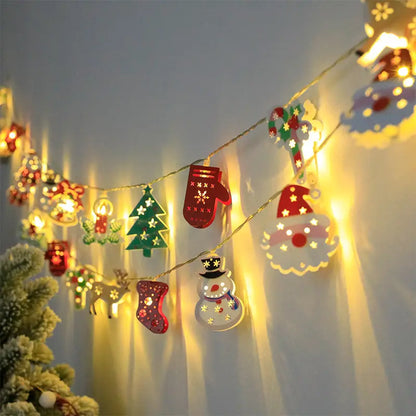 Christmas LED Light String Santa Claus Elk Snowman Xmas Ornament String Light Christmas Decorations New Year Navidad Gift - Ocean Vault
