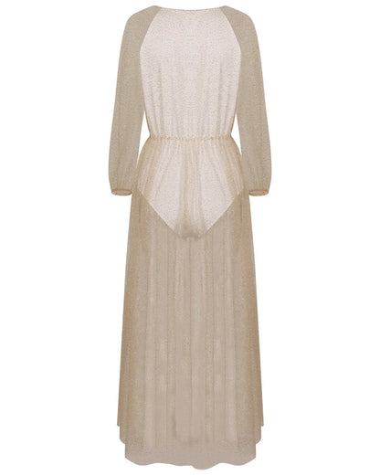 European and American style foreign trade hot drilling long-sleeved bikini outer cover shirt beach resort sun protection clothing - Ocean Vault