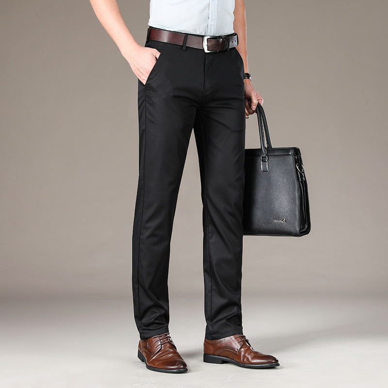 Stretch Ice Silk Straight Slacks Man