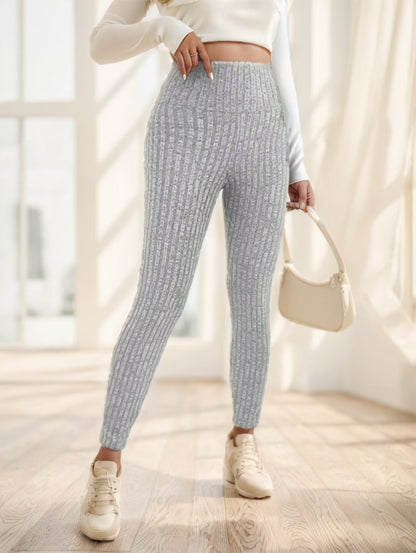 Spring And Autumn Women'S Solid Color Pit Strip Casual Tights
