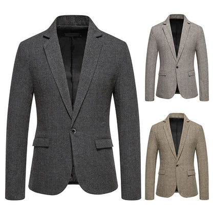 European Size Men's Fashion Woolen Casual Small Suit Coat