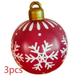 Christmas Ornament Ball Outdoor Pvc 60CM Inflatable Decorated Ball PVC Giant Big Large Balls Xmas Tree Decorations Toy Ball - Ocean Vault