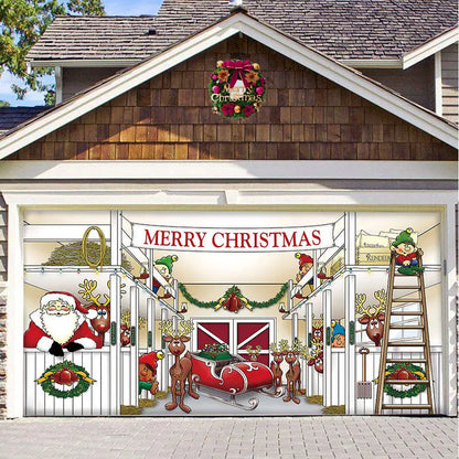 Christmas Background Hanging Cloth Garage Door Patch Holiday Party - Ocean Vault
