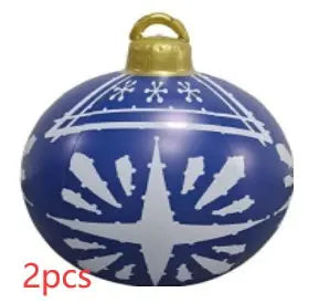 Christmas Ornament Ball Outdoor Pvc 60CM Inflatable Decorated Ball PVC Giant Big Large Balls Xmas Tree Decorations Toy Ball - Ocean Vault