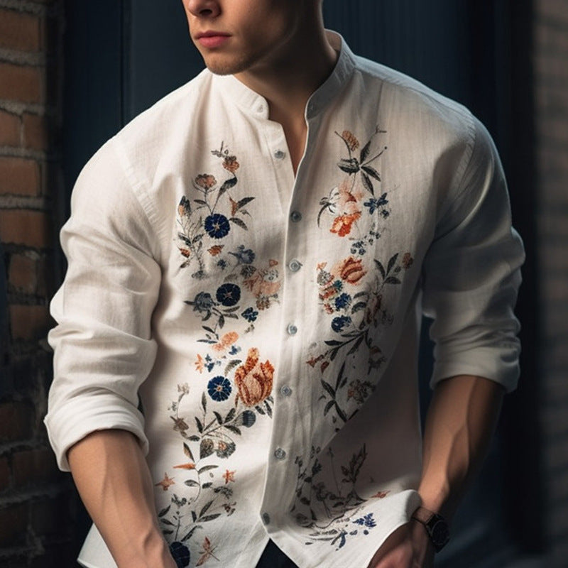 Men's Long-sleeved Shirt Printing E-commerce Loose