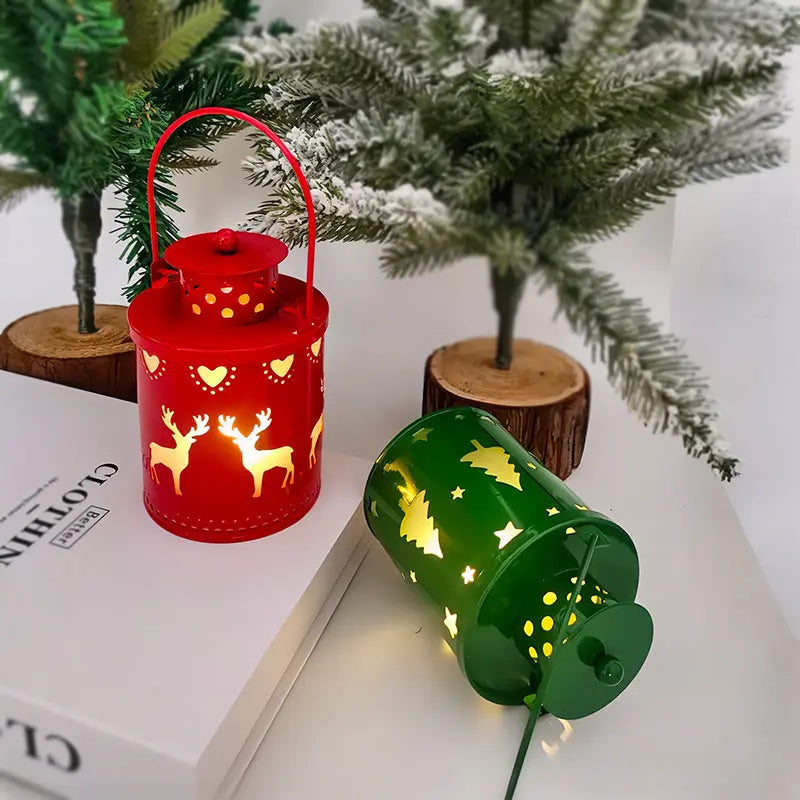 Christmas Candle Lights LED Small Lanterns Wind Lights Electronic Candles Nordic Style Creative Holiday Decoration Decorations - Ocean Vault