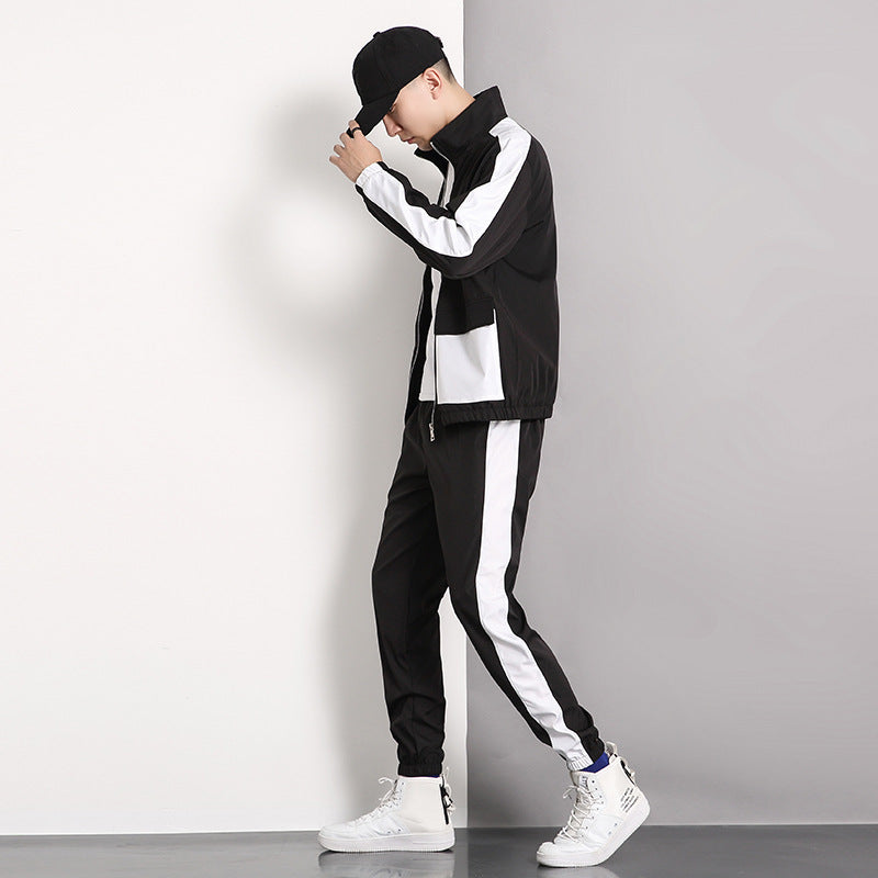 Slim-fit stand-collar casual suit sportswear