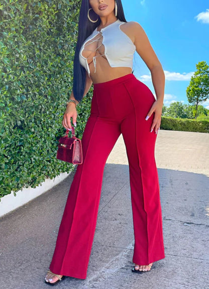 Hot Selling Casual Pants New Fashionable Slim Fit High Waist Wide Leg Women's Pants