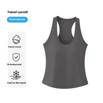 7A Antibacterial Lyocell Cool Feeling Padded Strap Vest Top